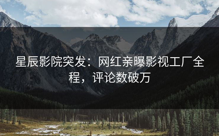 星辰影院突发：网红亲曝影视工厂全程，评论数破万